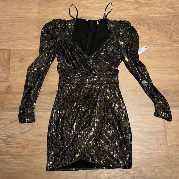 NWT! Gold Dress by Aqua - Picture 3 of 9